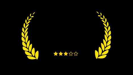 Auszeichnungsrahmenbewertung-4,5-Sterne-Kommentarsymbol-Animationsschleife-Bewegungsgrafikvideo-Transparenter-Hintergrund-Mit-Alphakanal